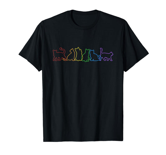 Cat LGBT Rainbow Cat Daddy Cat Mom Cat Lovers Funny Cat T-Shirt