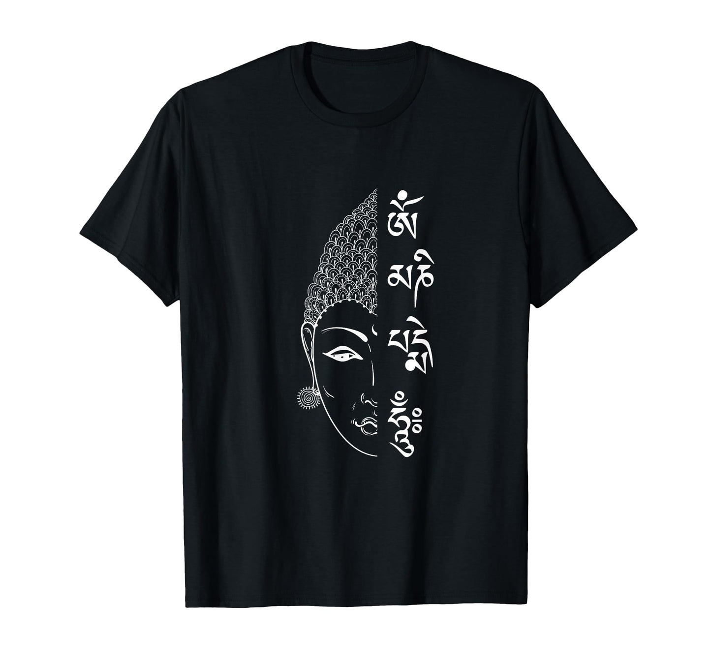 Buddha T-Shirt with Tibetan Mantra Om Mani Padme Hum T-Shirt