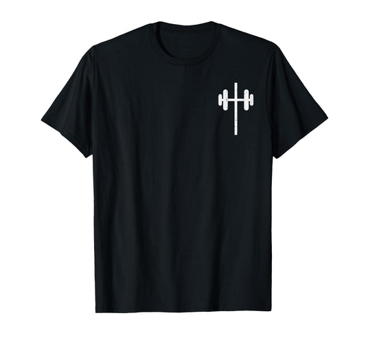 Workout Cross Barbel Pocket Christian Exercise Gym Men Women T-Shirt