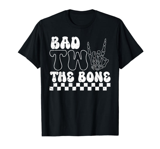 2nd Birthday Boy Shirt Bad To Bone 2 Year Old Toddler Kids T-Shirt