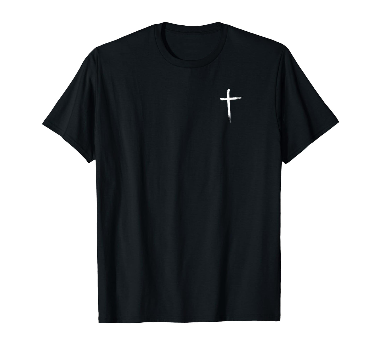 Simple Bold Brush Stroke Christian Cross Tee T-Shirt