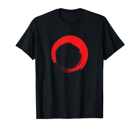 Red Enso Zen T-Shirt - Zen Buddhist Circle T-Shirt