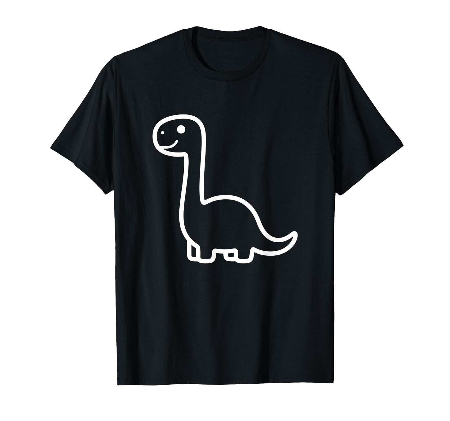 Mythical & Prehistoric Brontosaurus Cute Dinosaur Line Art T-Shirt