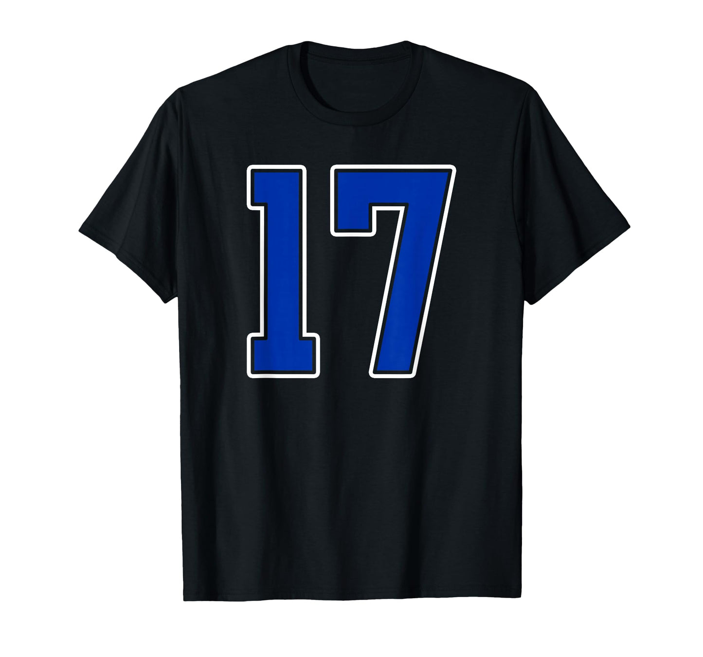 Royal Blue White Number 17 Jersey Player Uniform #17 T-Shirt