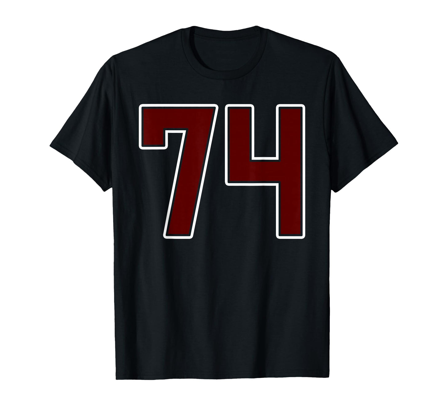 Maroon and White Number 74 Jersey Player Uniform #74 Fan T-Shirt