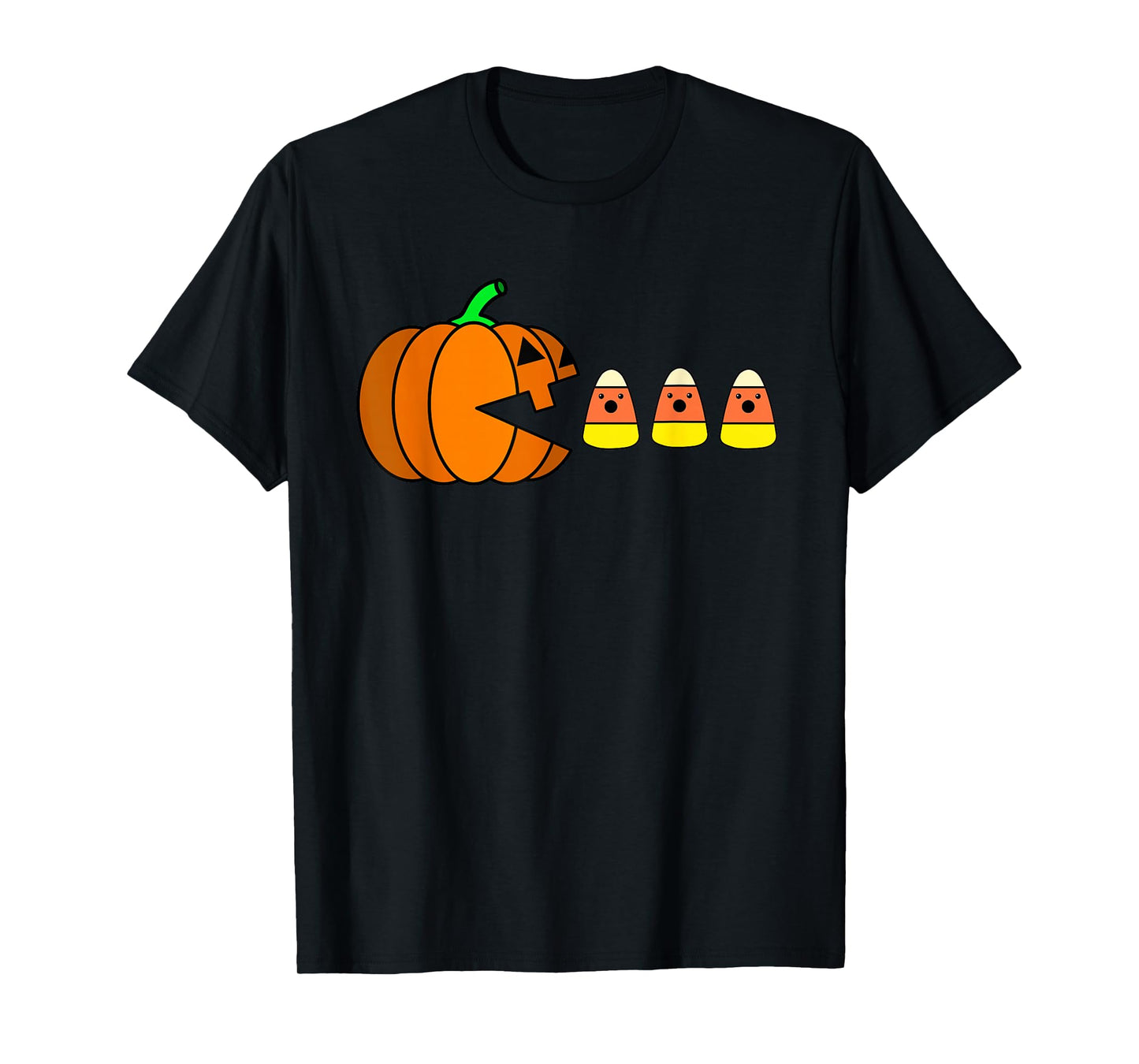 Funny Halloween Pumpkin Eating Candy Corn Gamer Men Kids T-Shirt