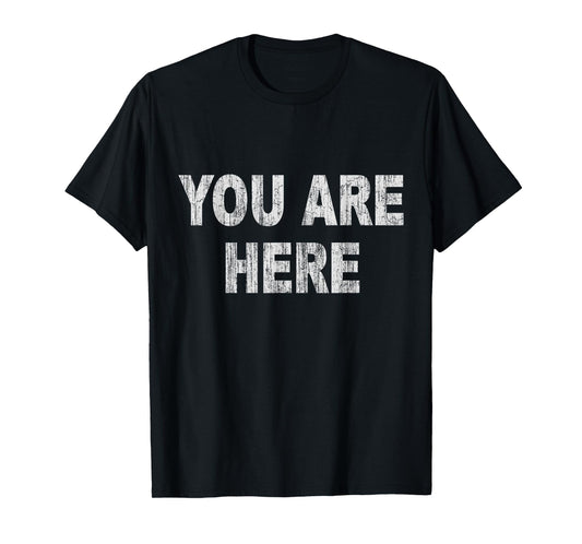 Womens Vintage You Are Here T-Shirt Small Navy