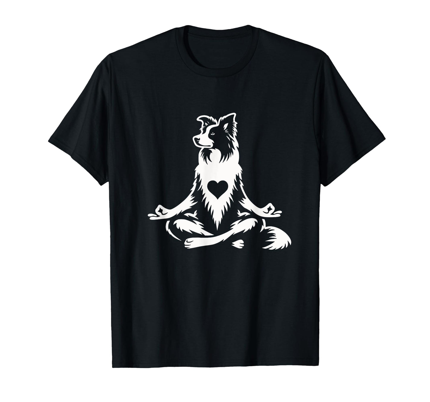 Funny Border Collie Yoga Pose Dog Graphic Design T-Shirt