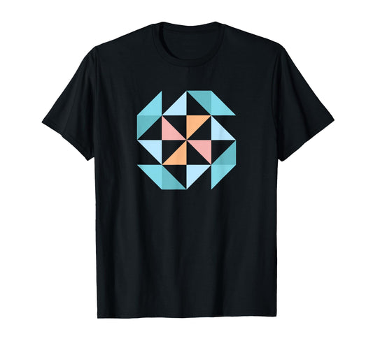 Barn Quilt Block Women's Quilting Half Square Triangle T-Shirt