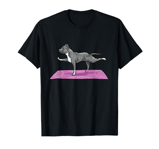 Pitbull Doing Yoga Funny Pitbull Dog Lover Yogi Teacher T-Shirt