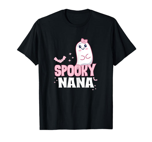 Spooky Nana Family Cute Pink White Ghost Boo Halloween T-Shirt