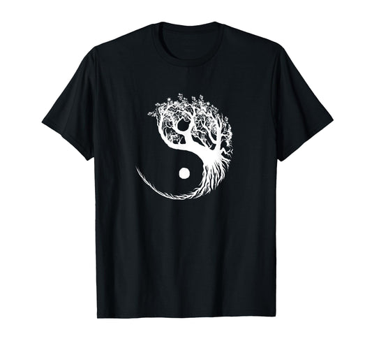 Mandala Yin Yang Bonsai Tree Funny Hippie Gift For Men Women T-Shirt