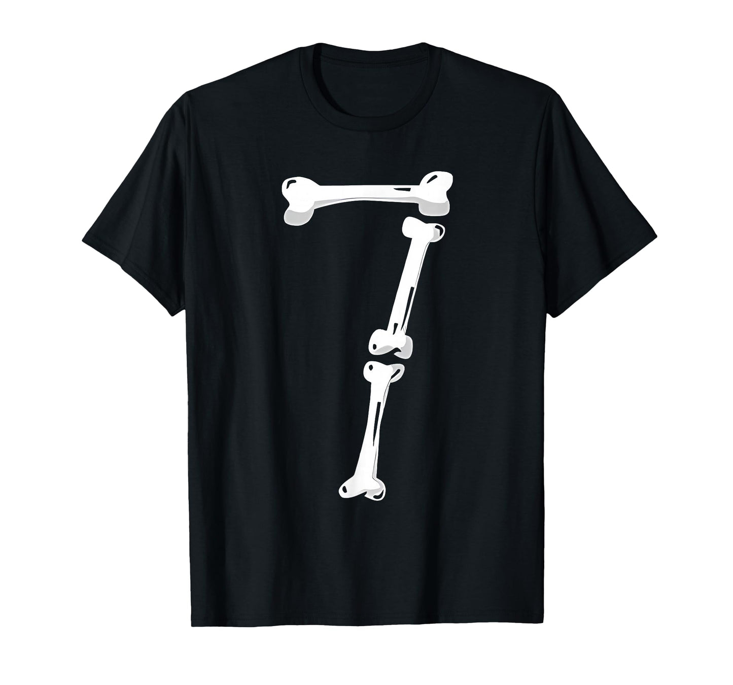 Skeleton Bone Number 7 Creepy Number 67 Six Seven Funny Meme T-Shirt