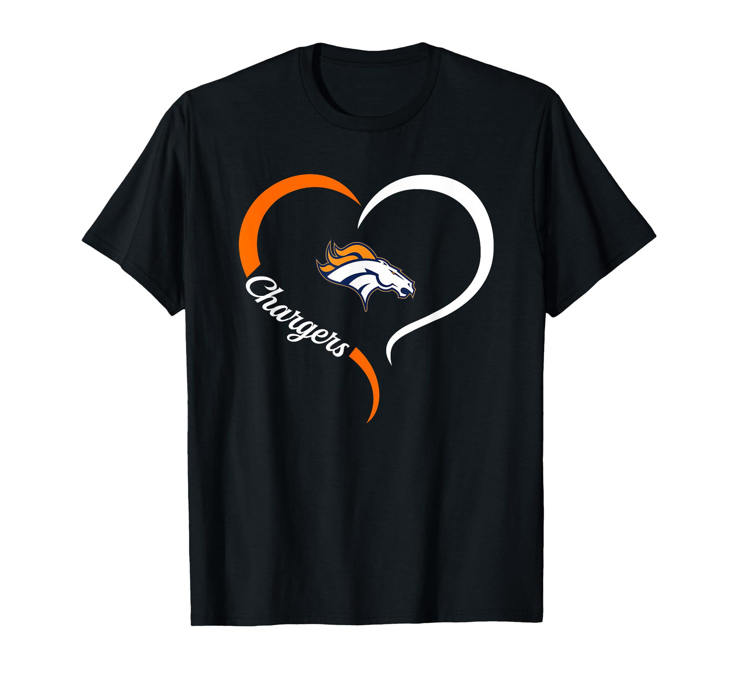 Cholla Chargers Logo Half Heart Slogan HS T-Shirt