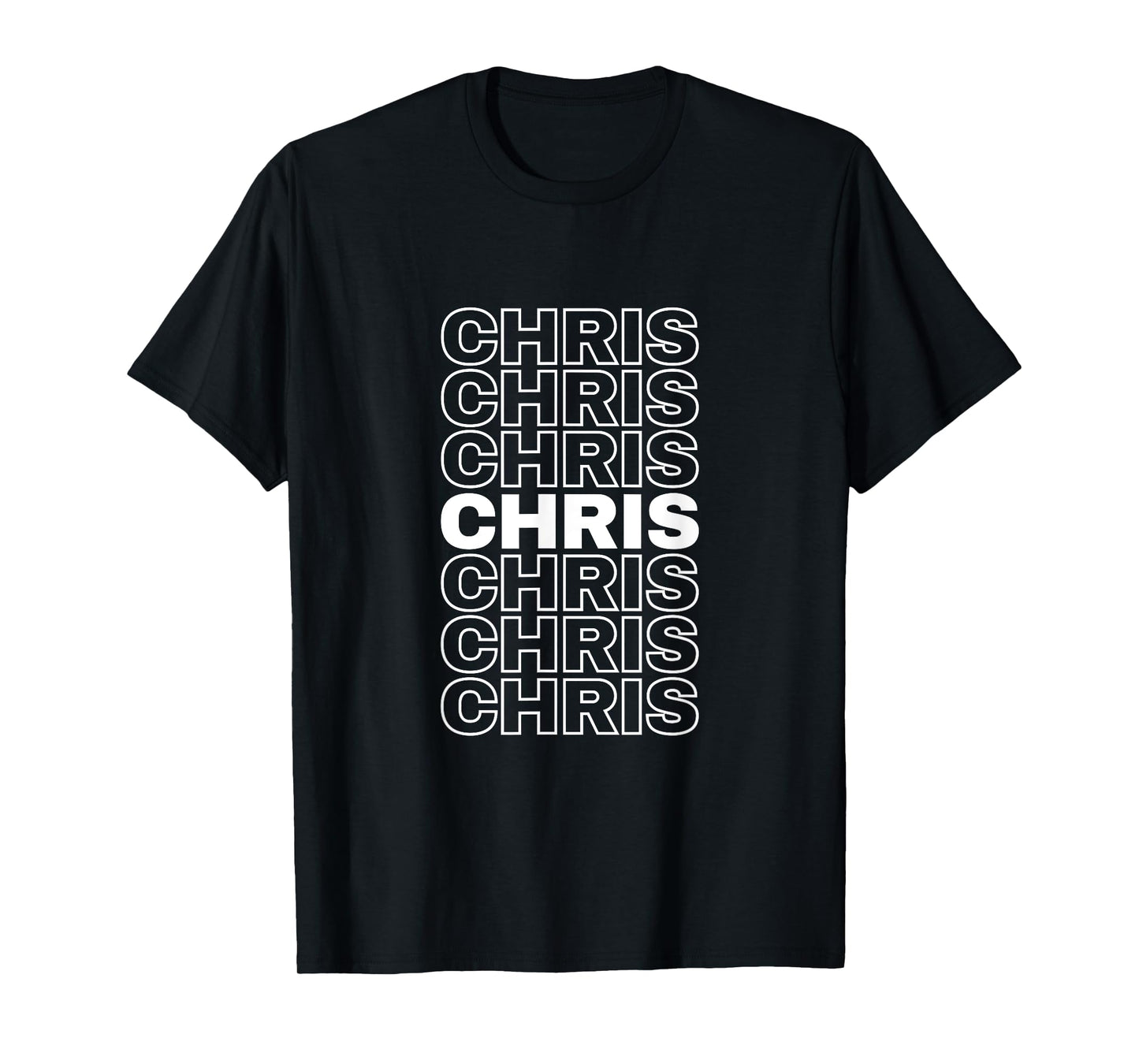 I Love Chris Retro Pattern Personalized First Name T-Shirt