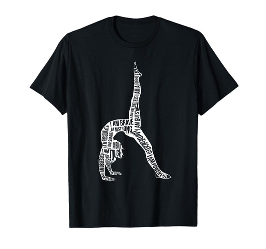 Cheerleading Tumbling Flip Acrobatic Girls Design Gymnastics Typography Funny Gymnast Handstand Women's Black Short Sleeve Classic Fit T-Shirt