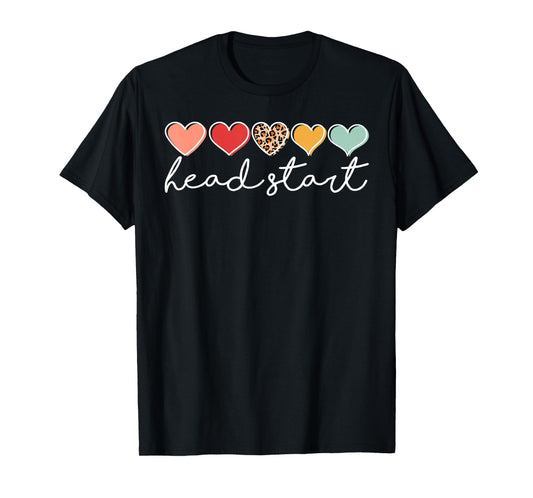 Back To School Head Start Heart Homeschool Headstart Teacher T-Shirt for Men Women Kids