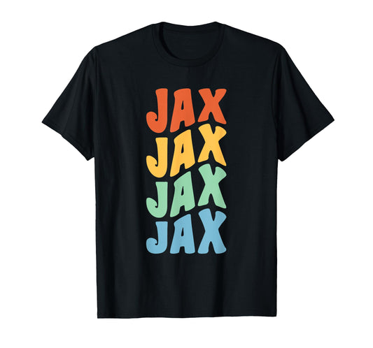 Jax First Name Retro Groovy Personalized T-Shirt