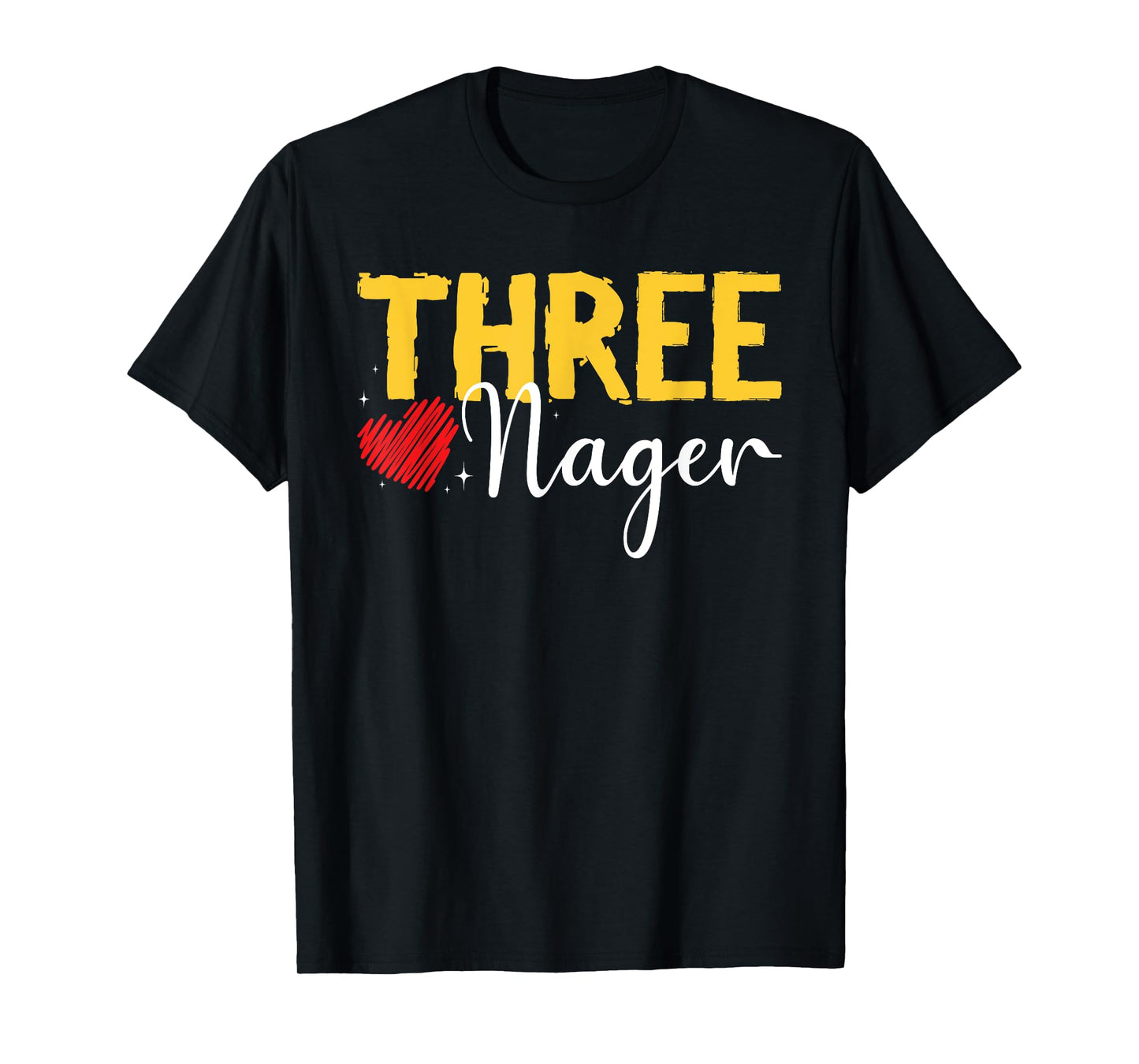 Kids Three Nager Threenager 3rd Birthday Boy Third Birthday T-Shirt