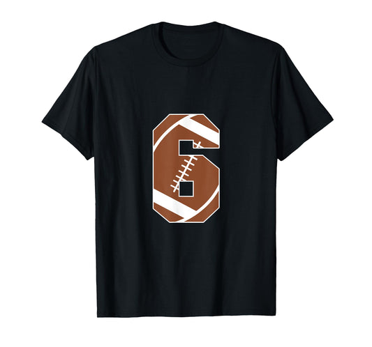 6th Birthday Kids Football Birthday Party 6 Years Old Boys T-Shirt
