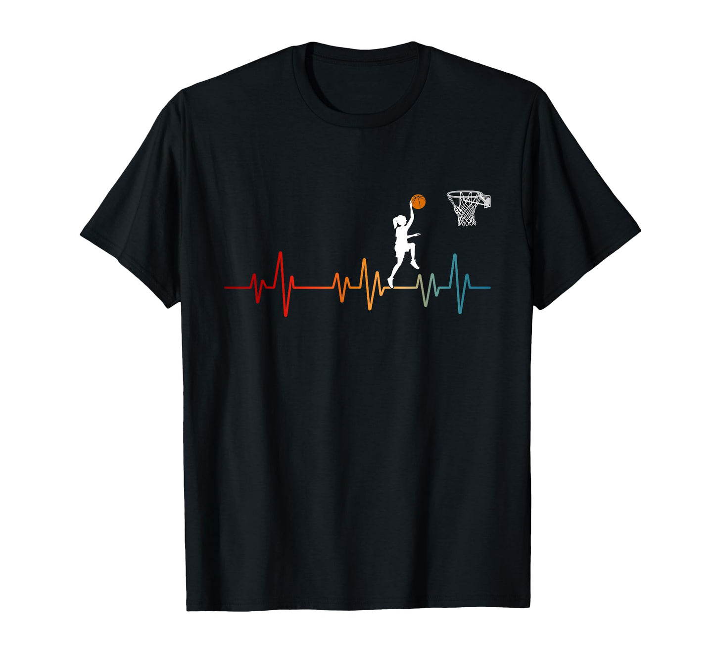 Basketball Heartbeat for Women and Girls T-Shirt