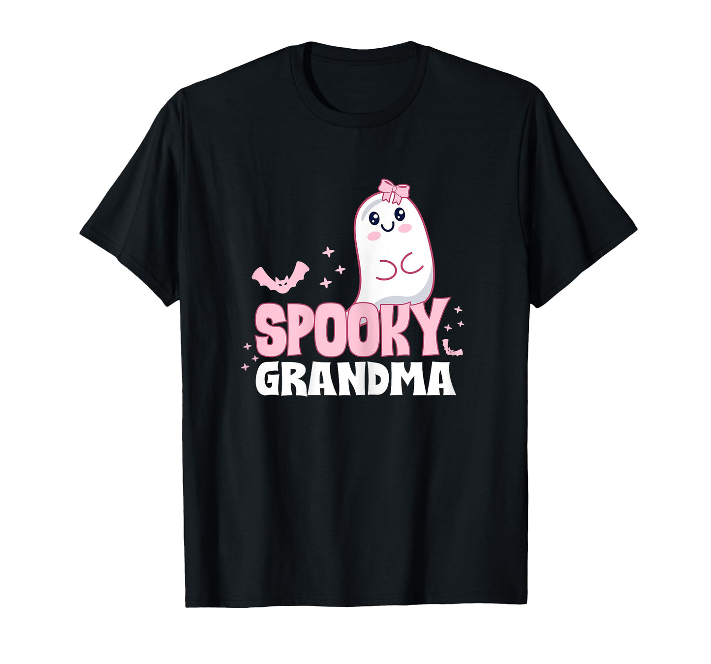 Spooky Grandma Family Cute Pink White Ghost Boo Halloween T-Shirt