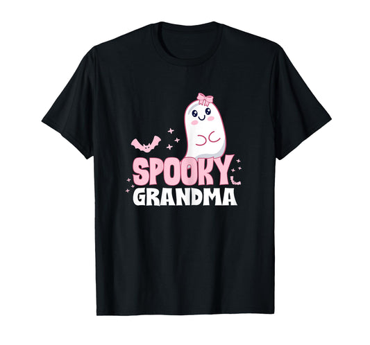 Spooky Grandma Family Cute Pink White Ghost Boo Halloween T-Shirt