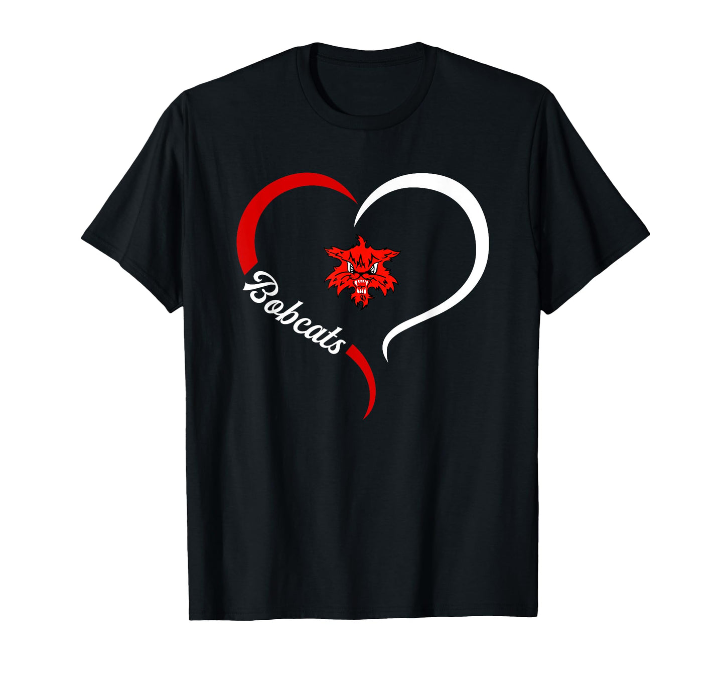Marshalltown Bobcats Logo Half Heart Slogan HS T-Shirt