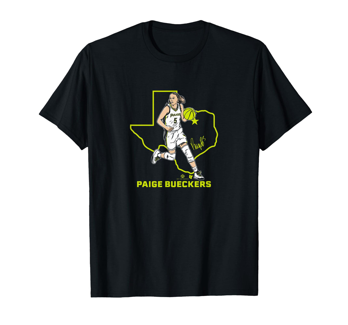 Paige Bueckers State Star Pose: Dallas Basketball T-Shirt