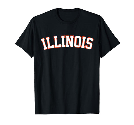 Retro Illinois Tee Vintage Illinois Orange Blue Throwback IL T-Shirt