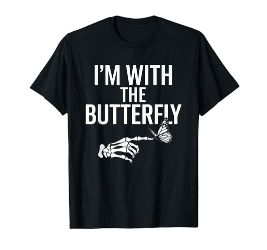 I'm With Butterfly Halloween Costume Couples Matching Gifts T-Shirt