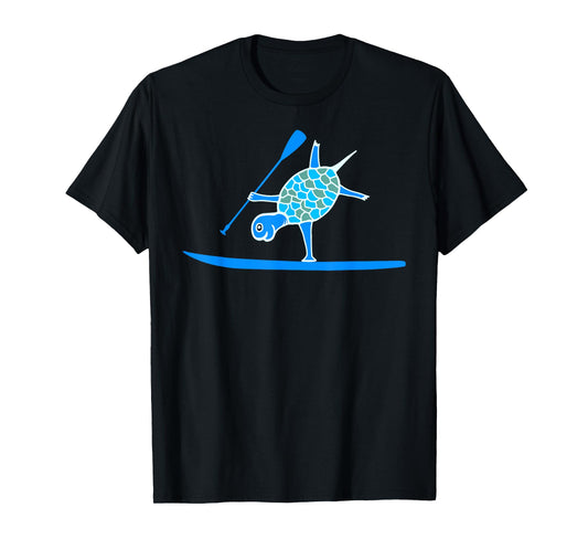 Standup Paddleboarding SUP One Arm Handstand Turtle Paddling T-Shirt