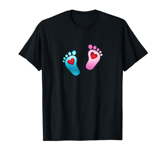 Baby footprint love heart foot feet boy girl valentine T-Shirt