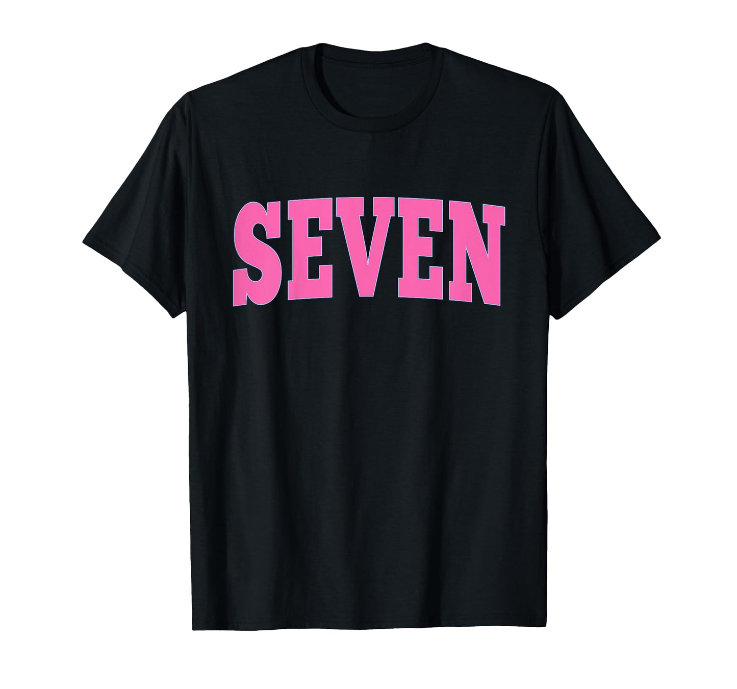 Seven Bold Pink Design 7th Birthday 7-Year-Old Girl T-Shirt