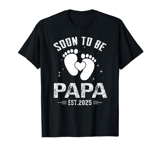 Mens Soon To Be Papa Est. 2025 New Papa again 2025 T-Shirt