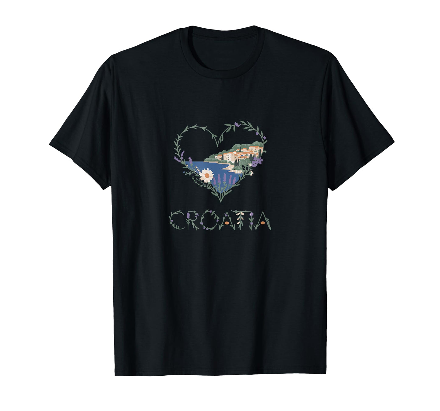 Croatia Floral Heart - Croatian Lover’s Souvenir T-Shirt