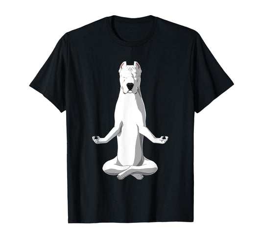 Yoga Dog Dogo Argentino T-Shirt for Men Women