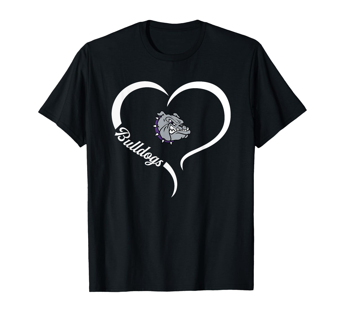 Brownsburg Bulldogs Logo Half Heart Slogan HS T-Shirt