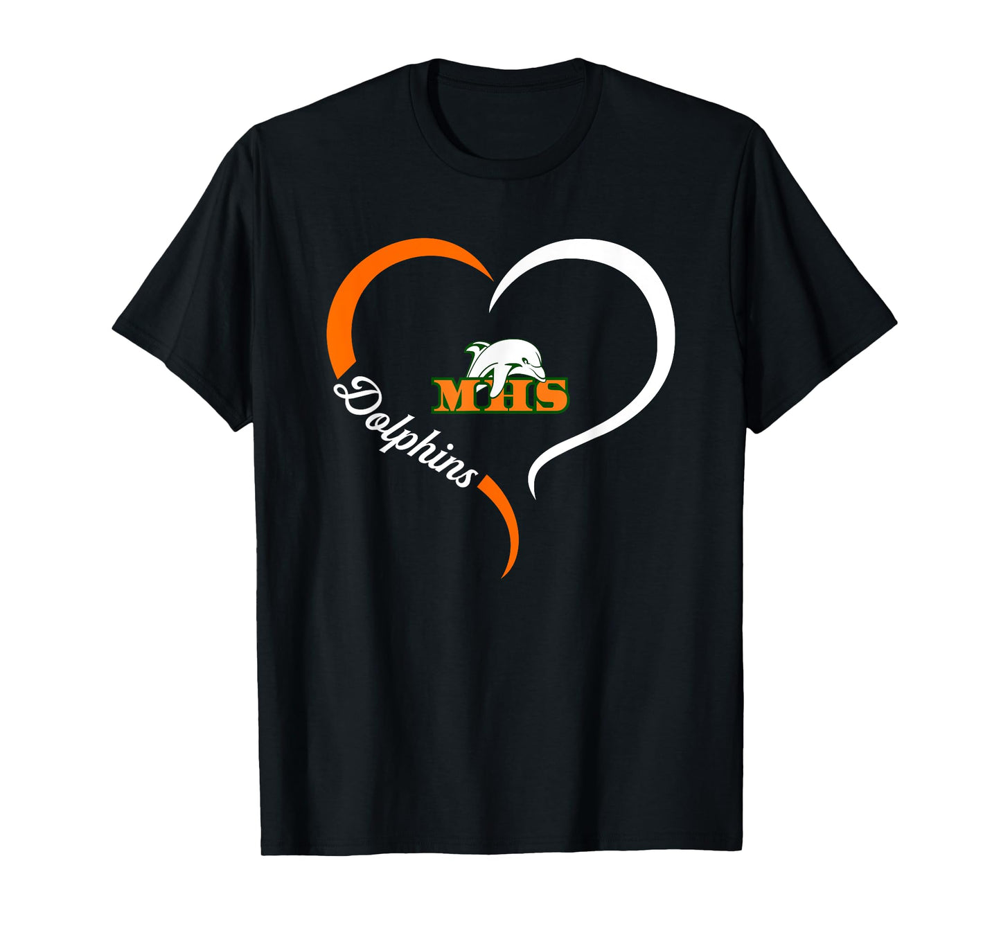Mosley Dolphins Logo Half Heart Slogan HS T-Shirt
