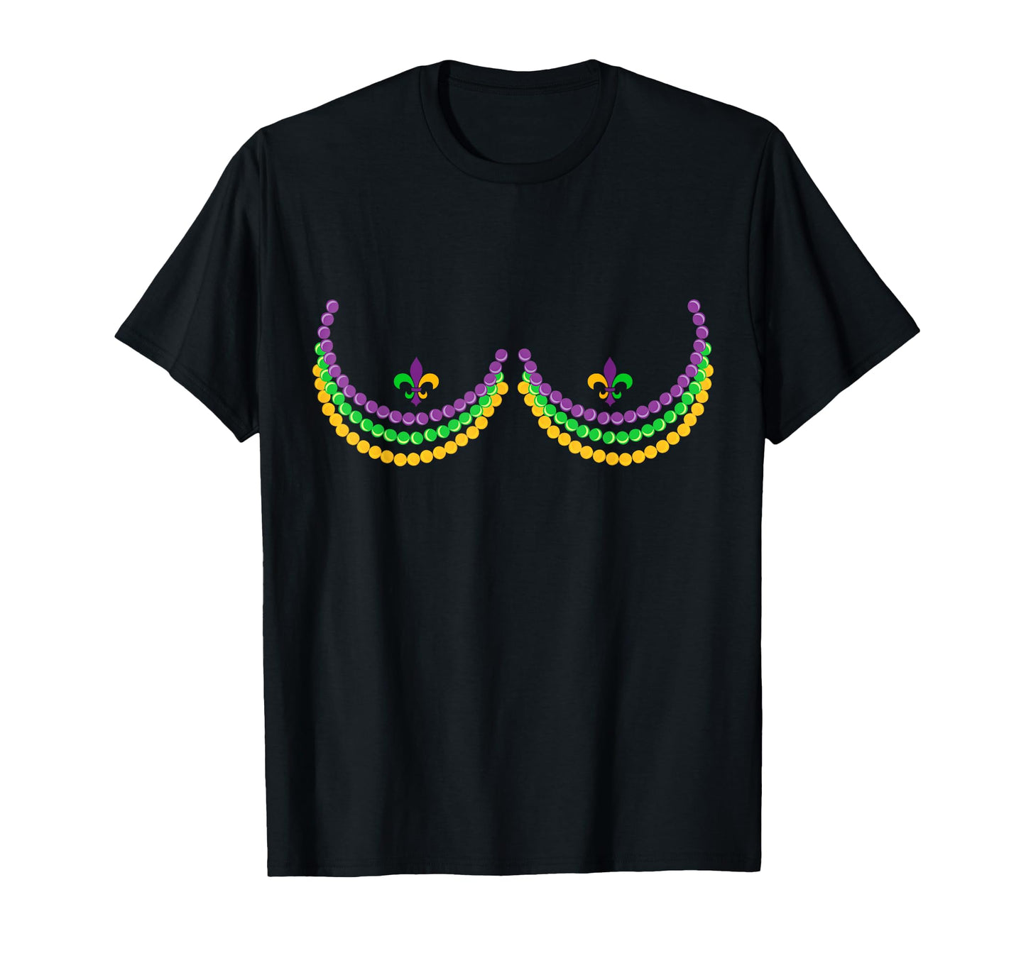 Boobshirt Mardi Gras Funny Beads Boobs Outline Costume Humor T-Shirt