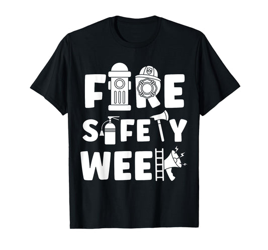 Fire Safety Week Prevention Month Firefighter Stop Drop Roll T-Shirt