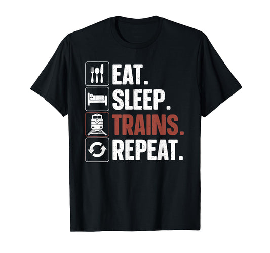 Funny Train Art For Men Women Kids Railroad Train Lovers T-Shirt