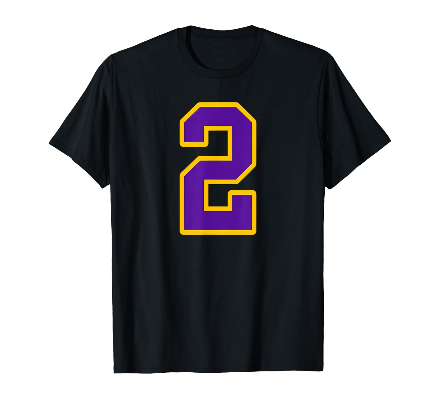 Purple and Gold Number 2 Jersey Player Uniform #2 Fan T-Shirt