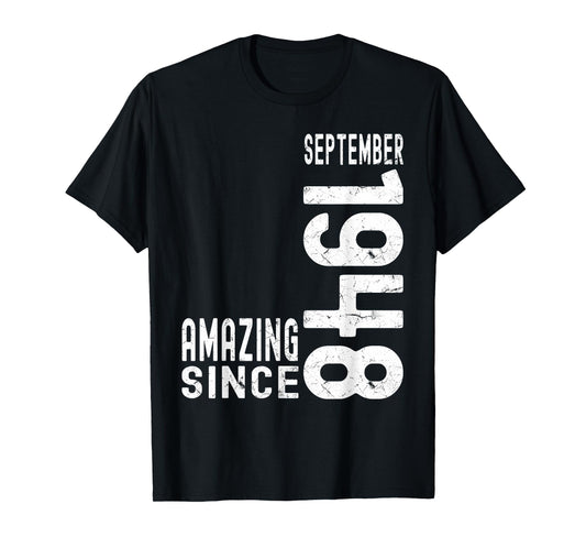 Amazing Since September 1948 Born In 1948 September Birthday T-Shirt