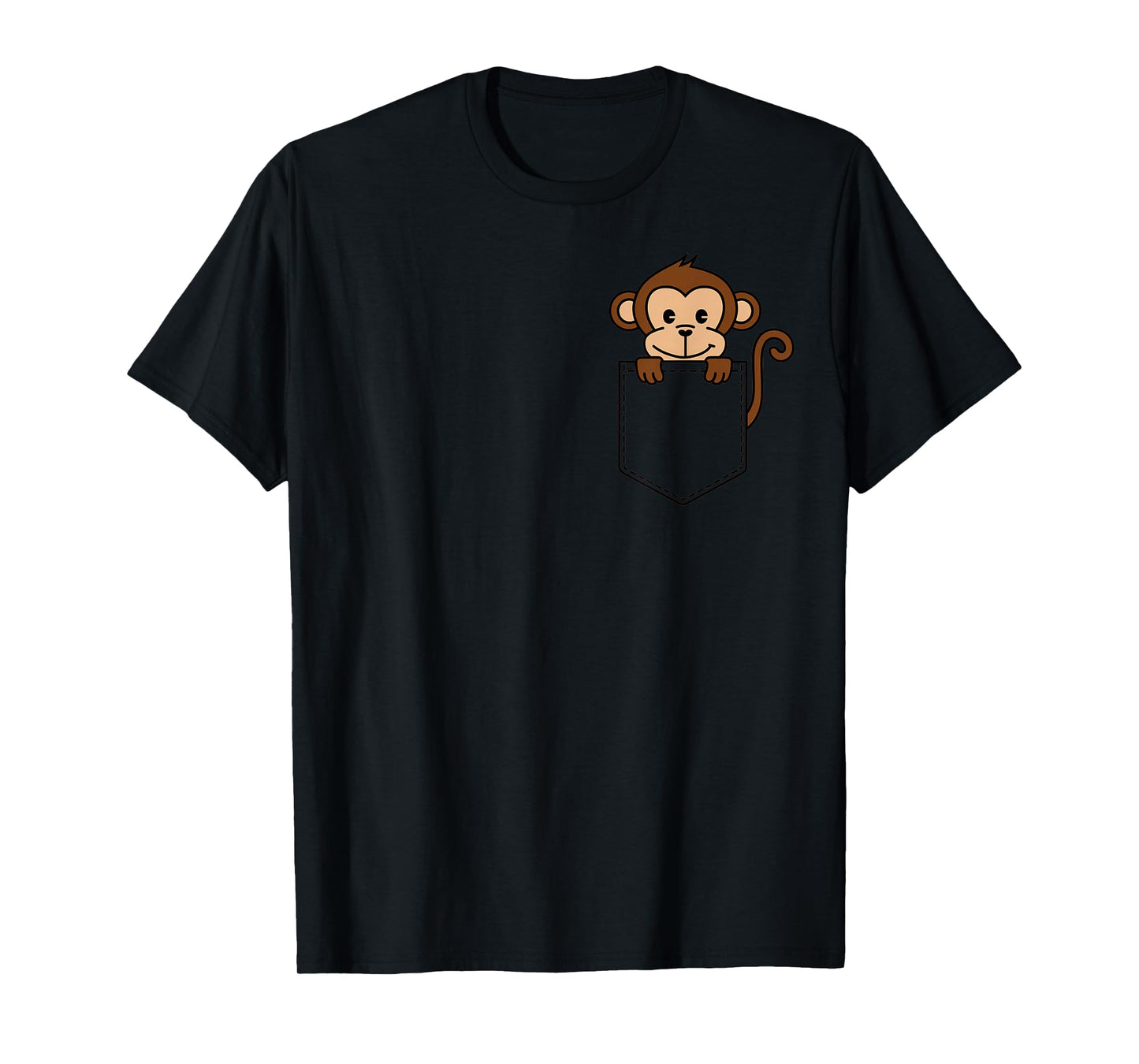 Boys Girls Toddler Cute Zoo Animal Monkey in Pocket Kids T-Shirt