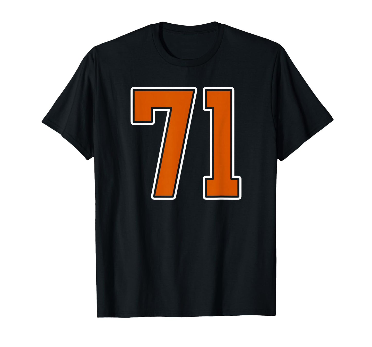 Burnt Orange White Number 71 Jersey Player Uniform #71 T-Shirt