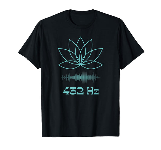 Sound Bath New Age Meditation Yoga Lotus Flower Teal Blue T-Shirt
