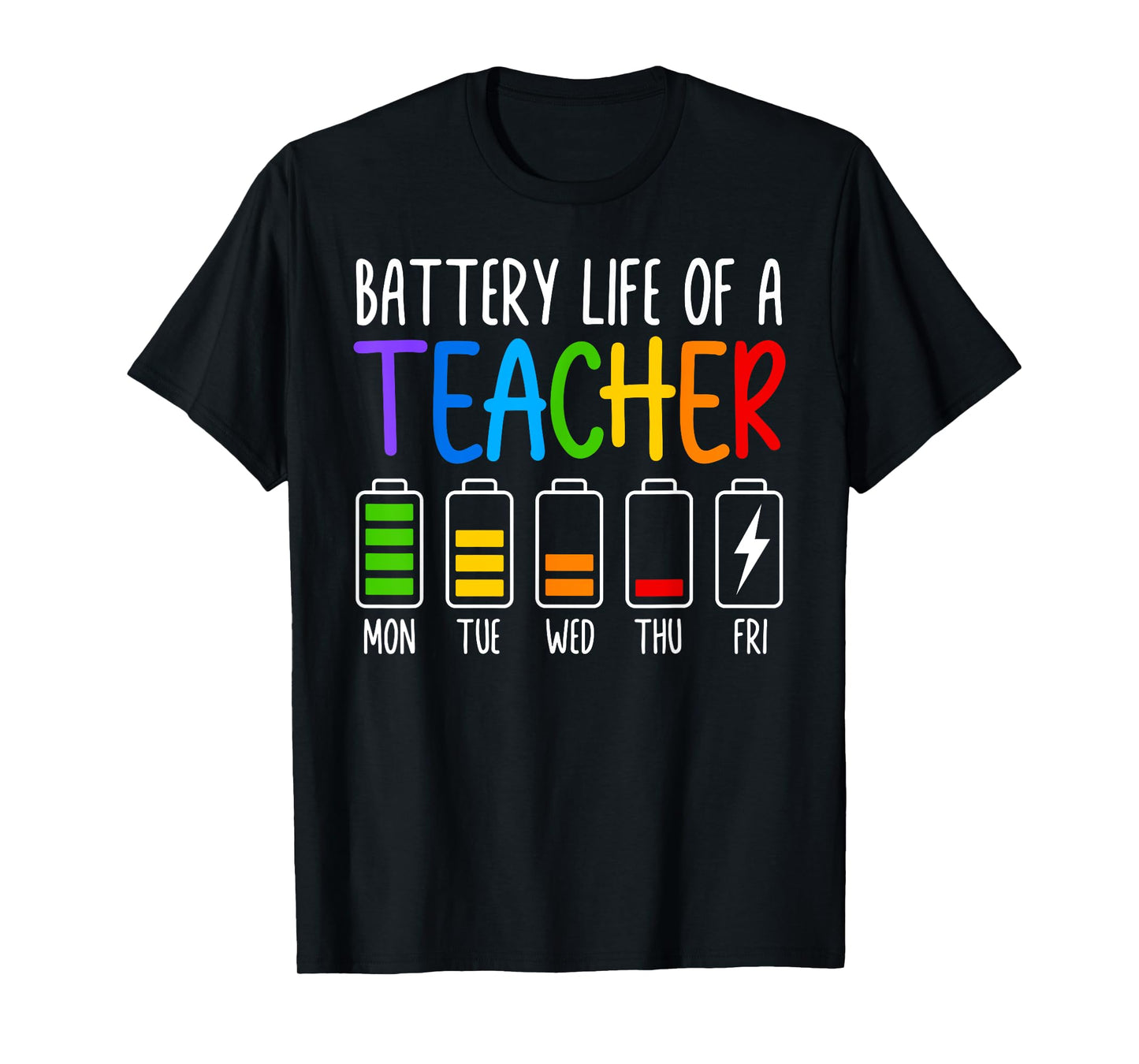 Battery Life Of A Teacher Funny School Teacher Appreciation T-Shirt for Men Women