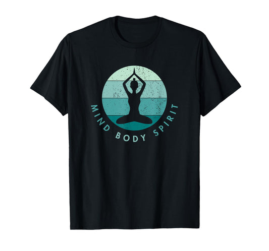 Meditation Yoga - Mind Body Soul - Cool Blue T-Shirt