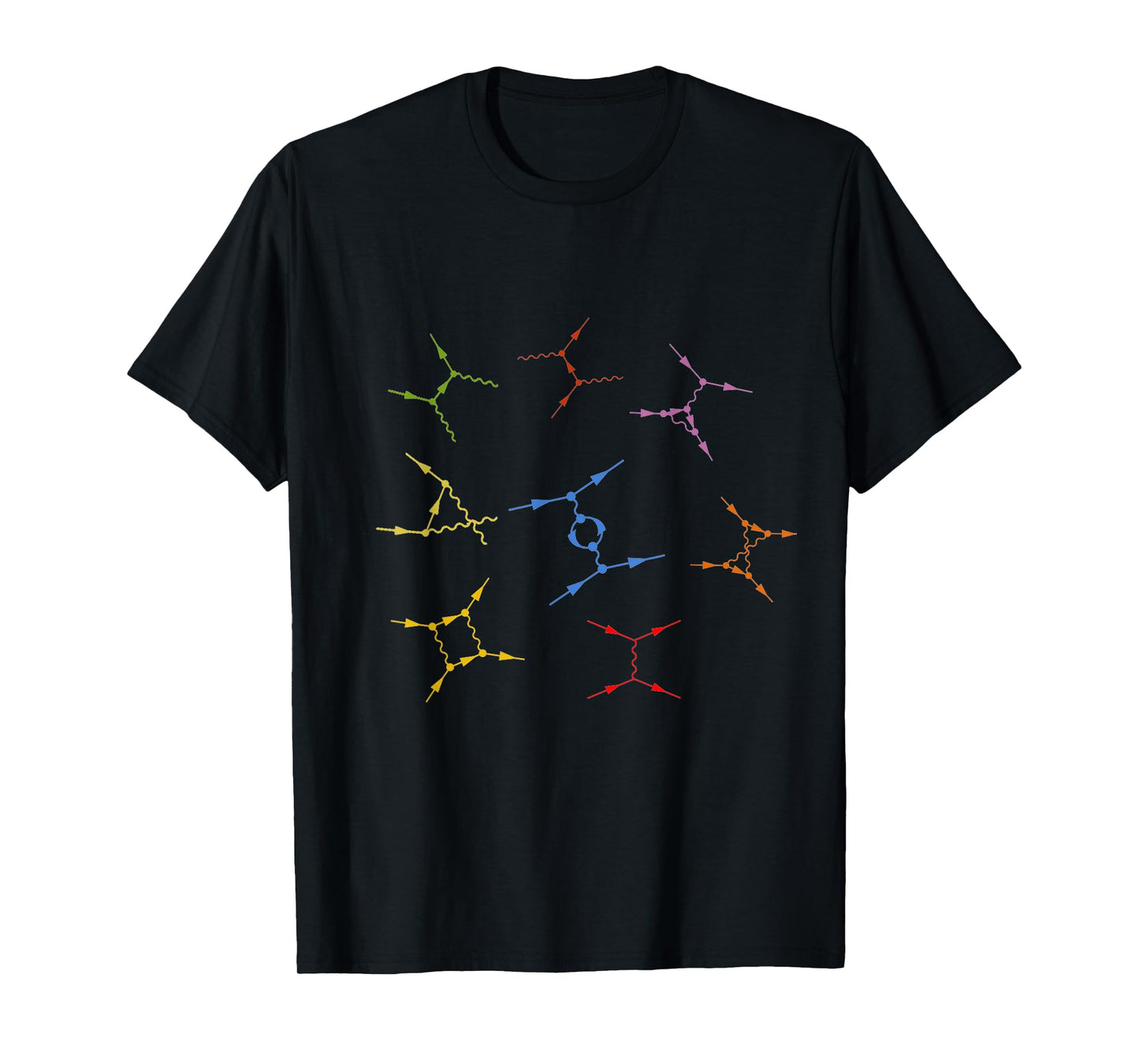 Noether Sym Quantum Physics Feynman Diagrams, Science Basics T-Shirt - Black, Unisex-Adults, Short Sleeve, Small